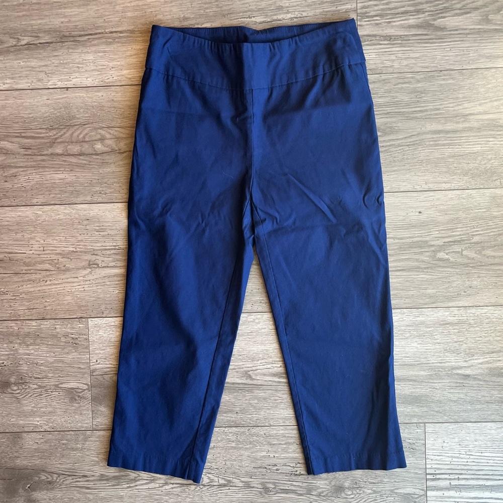 New Directions Petite Women’s Galaxy Navy Royal Blue Pull On Stretchy Pants 4 P